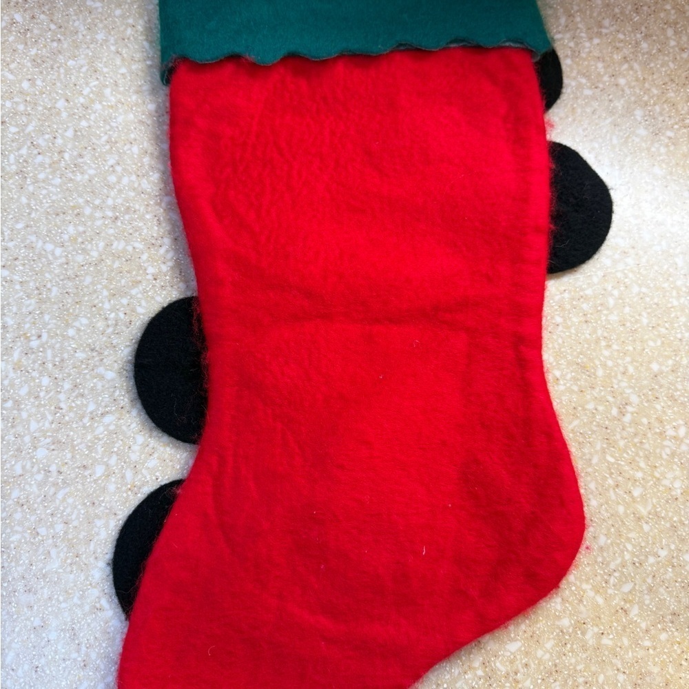 Vintage Disney Red and Green Mickey & Minnie Christmas Stocking Holiday - Picture 5 of 13